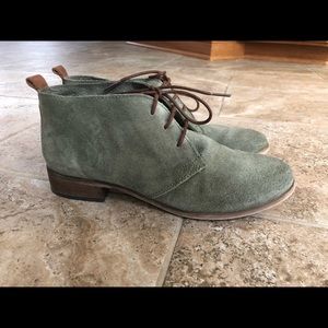 MTNG Suede Leather Laced Ankle Boots Mint Green